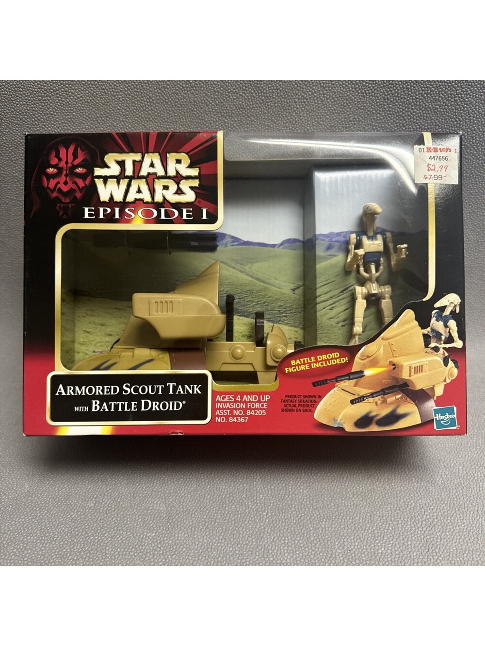Hasbro Star Wars Episode I Armored Scout Tank W/ Battle Droid Action Figure 1999